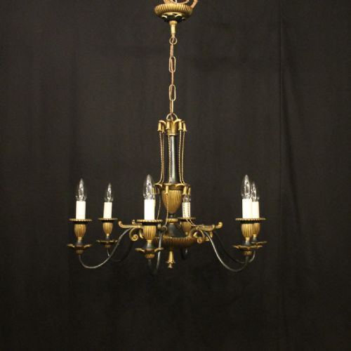FRENCH EMPIRE 6 LIGHT ANTIQUE CHANDELIER - ADDITIONAL PHOTO 1