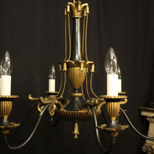 FRENCH EMPIRE 6 LIGHT ANTIQUE CHANDELIER - ADDITIONAL PHOTO 3