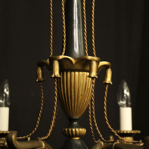 FRENCH EMPIRE 6 LIGHT ANTIQUE CHANDELIER - ADDITIONAL PHOTO 6