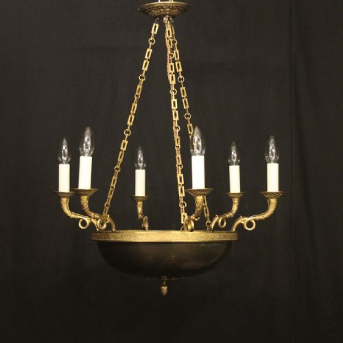 french bronze empire antique chandelier - CATEGORY: ANTIQUE LIGHTING - DATED 1900