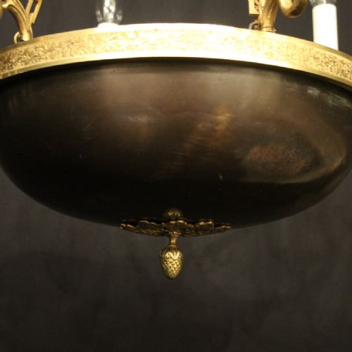 FRENCH BRONZE EMPIRE ANTIQUE CHANDELIER - ADDITIONAL PHOTO 6
