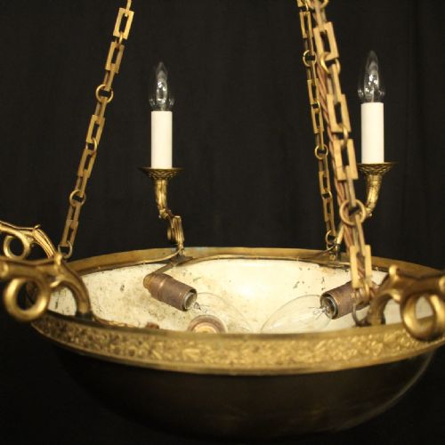 FRENCH BRONZE EMPIRE ANTIQUE CHANDELIER - ADDITIONAL PHOTO 7