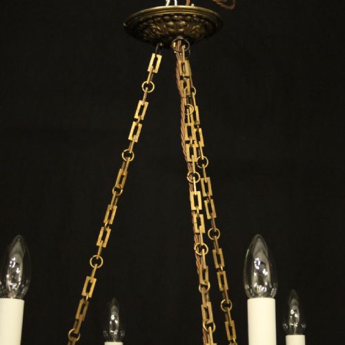 FRENCH BRONZE EMPIRE ANTIQUE CHANDELIER - ADDITIONAL PHOTO 8
