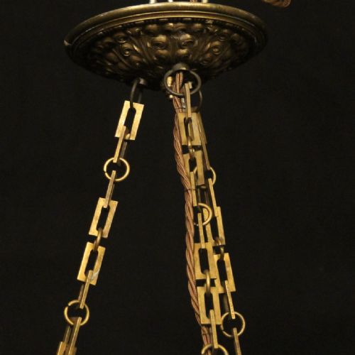 FRENCH BRONZE EMPIRE ANTIQUE CHANDELIER - ADDITIONAL PHOTO 9