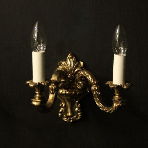 FRENCH PAIR OF GILDED BRONZE WALL LIGHTS - ADDITIONAL PHOTO 1