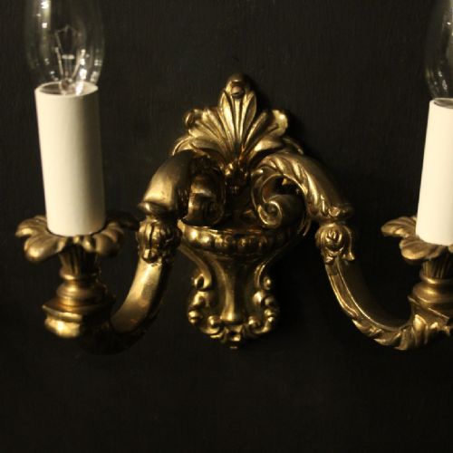 FRENCH PAIR OF GILDED BRONZE WALL LIGHTS - ADDITIONAL PHOTO 2