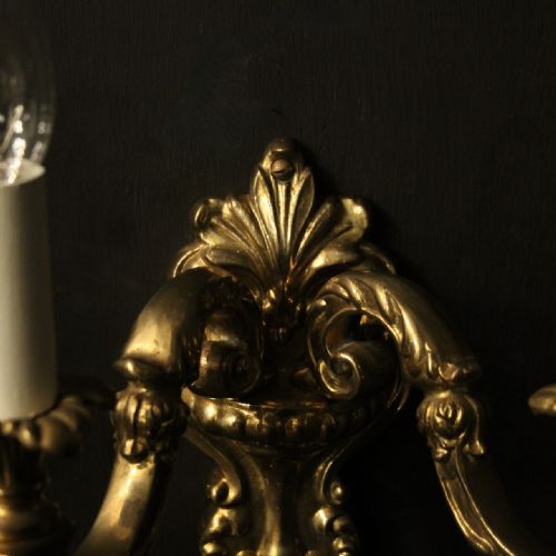 FRENCH PAIR OF GILDED BRONZE WALL LIGHTS - ADDITIONAL PHOTO 3