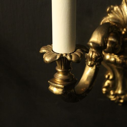 FRENCH PAIR OF GILDED BRONZE WALL LIGHTS - ADDITIONAL PHOTO 4