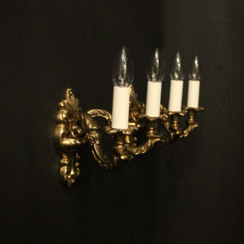 FRENCH PAIR OF GILDED BRONZE WALL LIGHTS - ADDITIONAL PHOTO 7