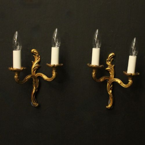 french small pair of gilded antique wall lights - CATEGORY: ANTIQUE LIGHTING - DATED 1930