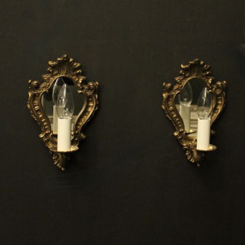 french pair of gilded single arm girandoles - CATEGORY: ANTIQUE LIGHTING - DATED 1930