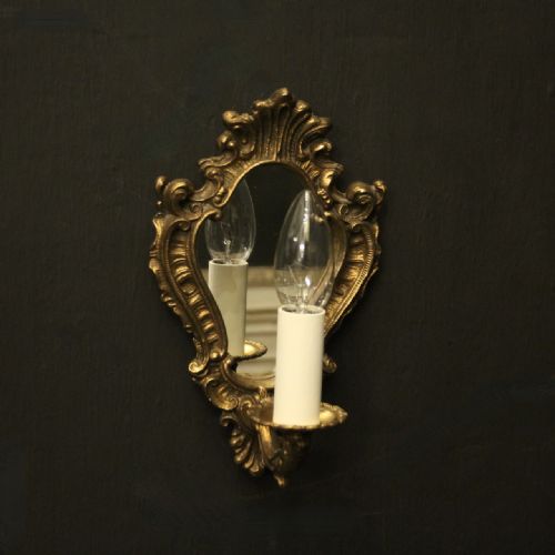 FRENCH PAIR OF GILDED SINGLE ARM GIRANDOLES - ADDITIONAL PHOTO 1