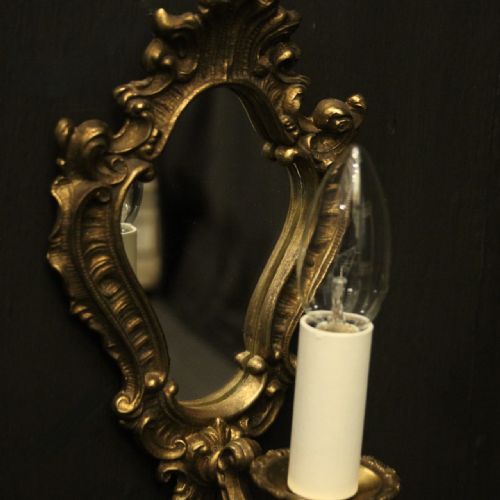 FRENCH PAIR OF GILDED SINGLE ARM GIRANDOLES - ADDITIONAL PHOTO 2
