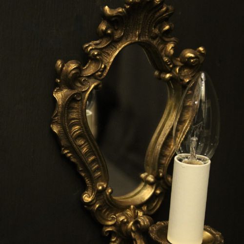 FRENCH PAIR OF GILDED SINGLE ARM GIRANDOLES - ADDITIONAL PHOTO 3