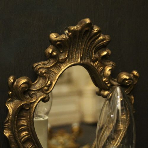 FRENCH PAIR OF GILDED SINGLE ARM GIRANDOLES - ADDITIONAL PHOTO 4