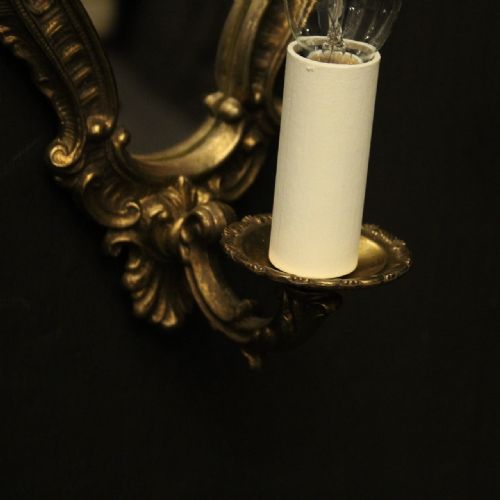FRENCH PAIR OF GILDED SINGLE ARM GIRANDOLES - ADDITIONAL PHOTO 5