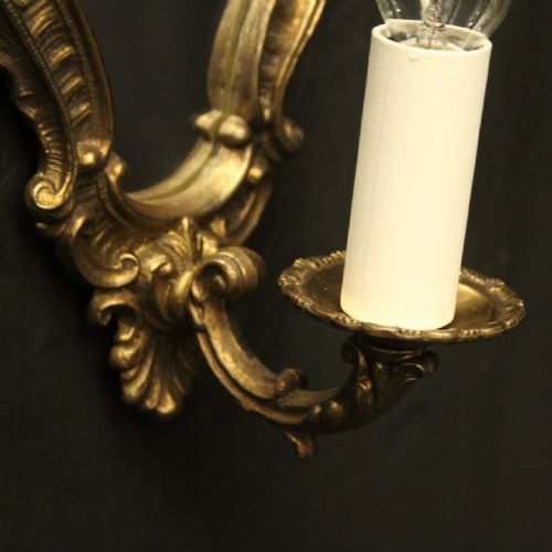 FRENCH PAIR OF GILDED SINGLE ARM GIRANDOLES - ADDITIONAL PHOTO 8