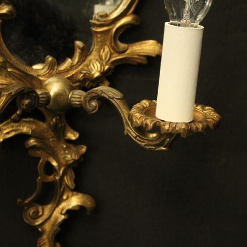 FRENCH PAIR OF GILDED BRONZE ANTIQUE GIRANDOLES - ADDITIONAL PHOTO 6