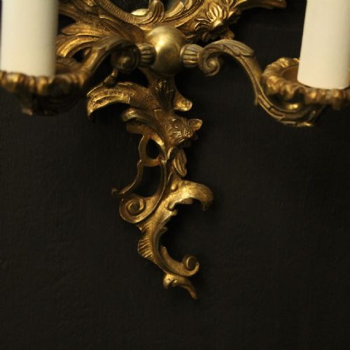 FRENCH PAIR OF GILDED BRONZE ANTIQUE GIRANDOLES - ADDITIONAL PHOTO 8