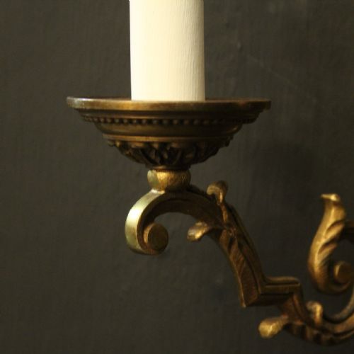 FRENCH PAIR OF GILDED BRONZE WALL LIGHTS - ADDITIONAL PHOTO 4