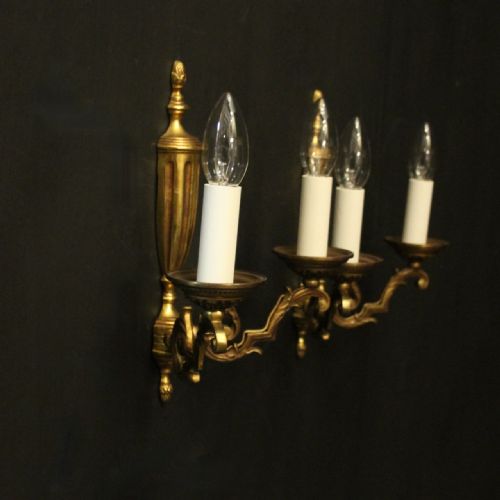 FRENCH PAIR OF GILDED BRONZE WALL LIGHTS - ADDITIONAL PHOTO 9