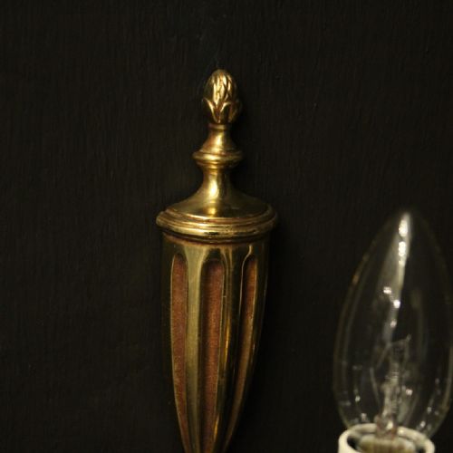 FRENCH PAIR OF GILDED BRONZE SINGLE ARM WALL LIGHTS - ADDITIONAL PHOTO 5
