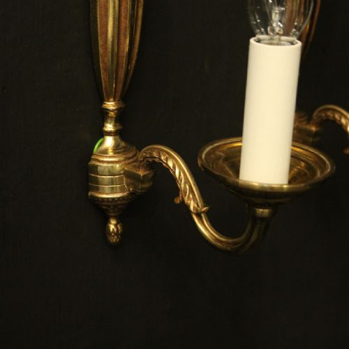 FRENCH PAIR OF GILDED BRONZE SINGLE ARM WALL LIGHTS - ADDITIONAL PHOTO 7