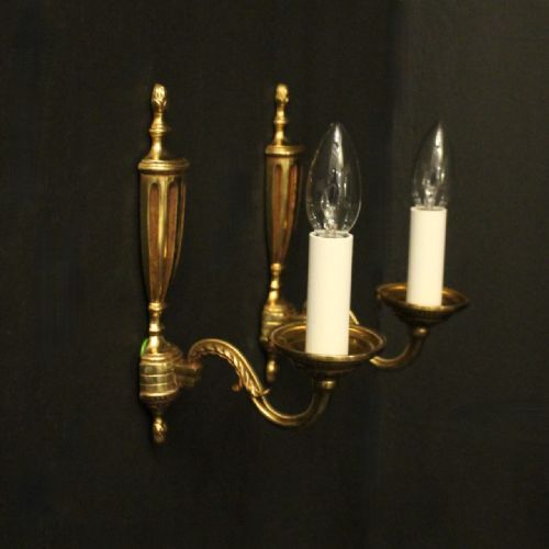 FRENCH PAIR OF GILDED BRONZE SINGLE ARM WALL LIGHTS - ADDITIONAL PHOTO 9