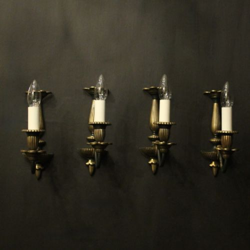 french set of 4 empire single arm antique wall lights - CATEGORY: ANTIQUE LIGHTING - DATED 1920