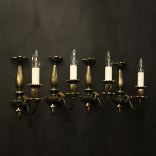 FRENCH SET OF 4 EMPIRE SINGLE ARM ANTIQUE WALL LIGHTS - ADDITIONAL PHOTO 1