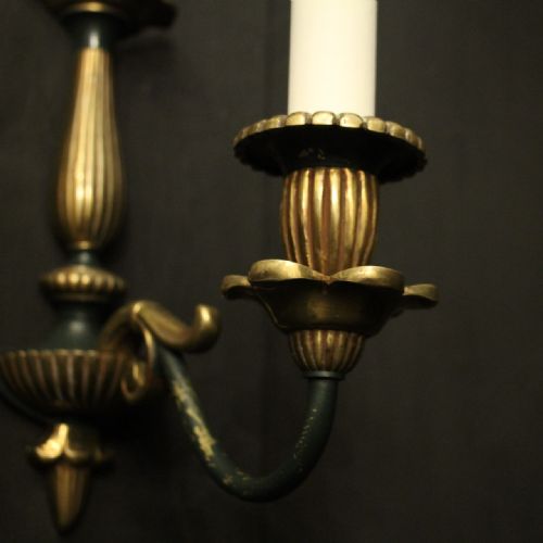 FRENCH SET OF 4 EMPIRE SINGLE ARM ANTIQUE WALL LIGHTS - ADDITIONAL PHOTO 2