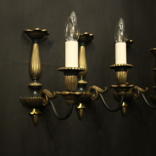 FRENCH SET OF 4 EMPIRE SINGLE ARM ANTIQUE WALL LIGHTS - ADDITIONAL PHOTO 3