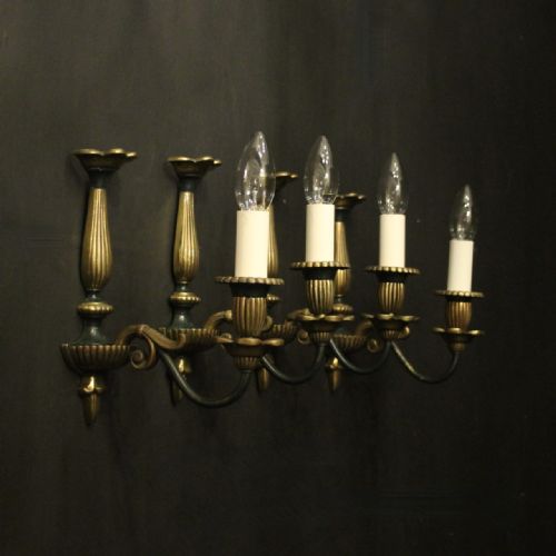 FRENCH SET OF 4 EMPIRE SINGLE ARM ANTIQUE WALL LIGHTS - ADDITIONAL PHOTO 9
