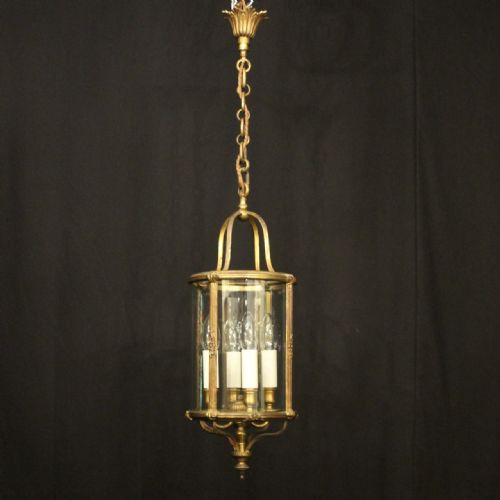 FRENCH GILDED BRASS FOUR LIGHT ANTIQUE LANTERN - ADDITIONAL PHOTO 1