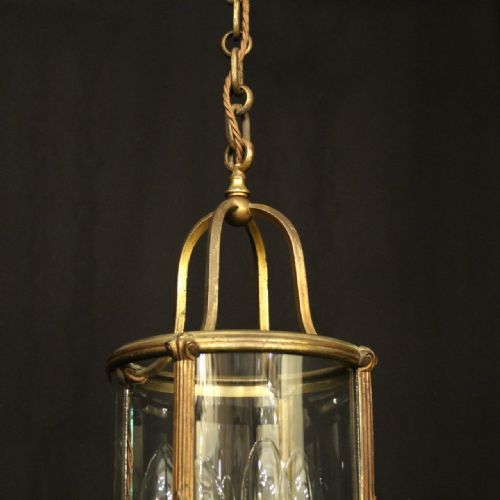 FRENCH GILDED BRASS FOUR LIGHT ANTIQUE LANTERN - ADDITIONAL PHOTO 3