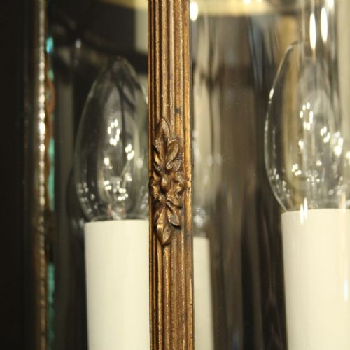 FRENCH GILDED BRASS FOUR LIGHT ANTIQUE LANTERN - ADDITIONAL PHOTO 6