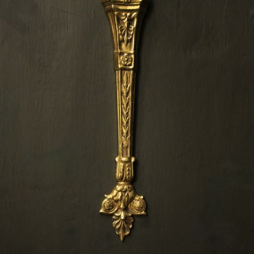 FRENCH PAIR OF EMPIRE GILDED BRONZE ANTIQUE WALL LIGHTS - ADDITIONAL PHOTO 8