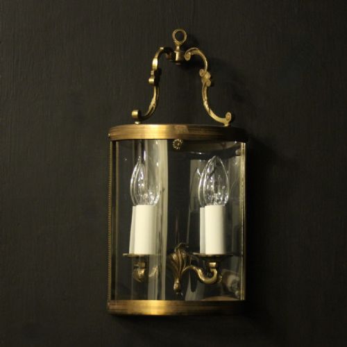 french single gilded convex half lantern - CATEGORY: ANTIQUE LIGHTING - DATED 1920