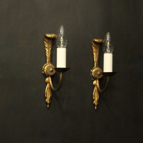 french pair of single arm antique wall lights - CATEGORY: ANTIQUE LIGHTING - DATED 1920