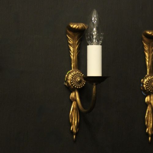 FRENCH PAIR OF SINGLE ARM ANTIQUE WALL LIGHTS - ADDITIONAL PHOTO 2