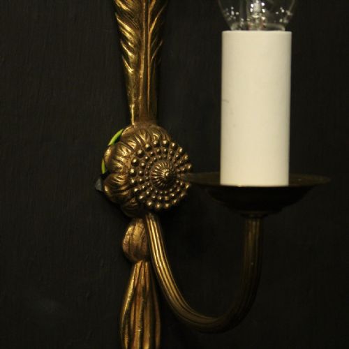 FRENCH PAIR OF SINGLE ARM ANTIQUE WALL LIGHTS - ADDITIONAL PHOTO 3