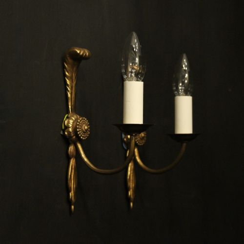FRENCH PAIR OF SINGLE ARM ANTIQUE WALL LIGHTS - ADDITIONAL PHOTO 9