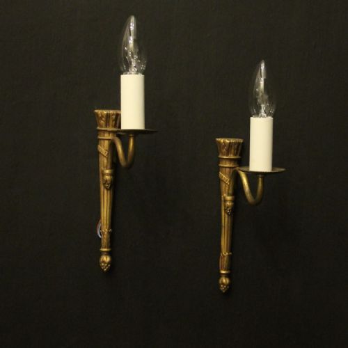 french pair of single arm antique wall lights - CATEGORY: ANTIQUE LIGHTING - DATED 1920