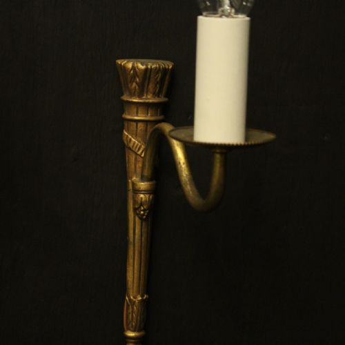 FRENCH PAIR OF SINGLE ARM ANTIQUE WALL LIGHTS - ADDITIONAL PHOTO 1