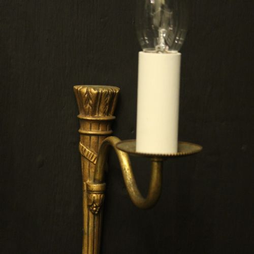 FRENCH PAIR OF SINGLE ARM ANTIQUE WALL LIGHTS - ADDITIONAL PHOTO 3