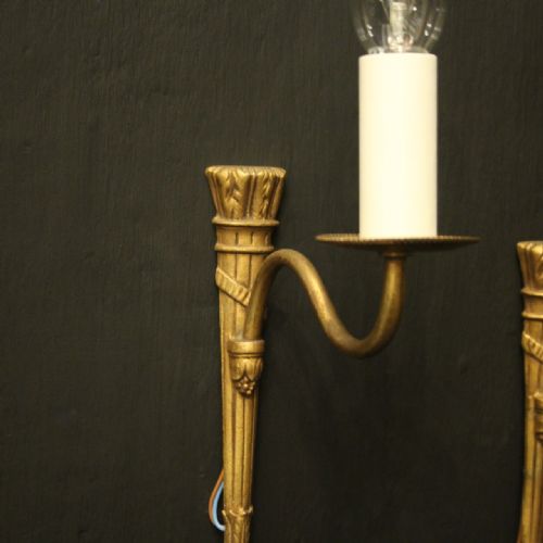FRENCH PAIR OF SINGLE ARM ANTIQUE WALL LIGHTS - ADDITIONAL PHOTO 4