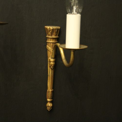 FRENCH PAIR OF SINGLE ARM ANTIQUE WALL LIGHTS - ADDITIONAL PHOTO 5