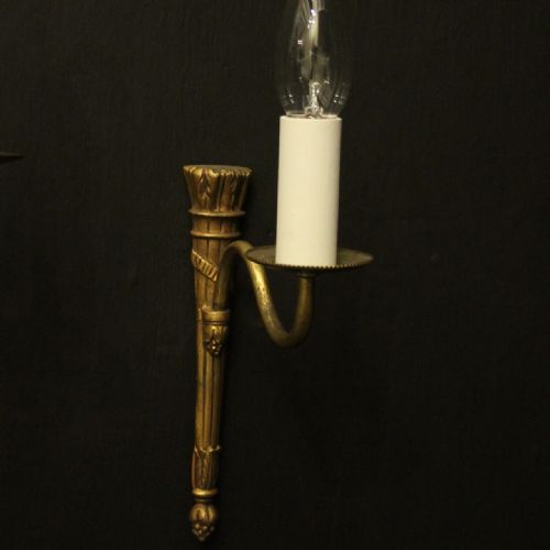 FRENCH PAIR OF SINGLE ARM ANTIQUE WALL LIGHTS - ADDITIONAL PHOTO 6