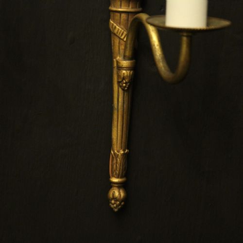 FRENCH PAIR OF SINGLE ARM ANTIQUE WALL LIGHTS - ADDITIONAL PHOTO 7