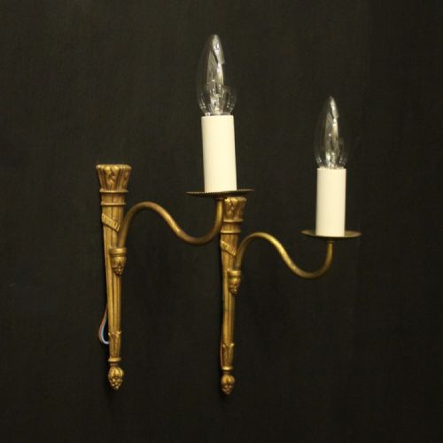 FRENCH PAIR OF SINGLE ARM ANTIQUE WALL LIGHTS - ADDITIONAL PHOTO 9